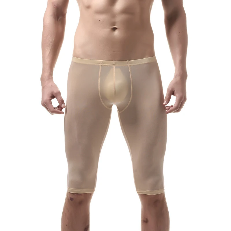 Title 8, Mens Ice Silk Thin Body Sculpting Five-point P...