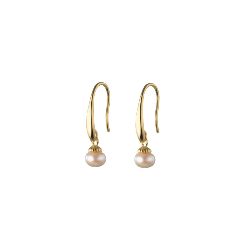 Brincos de Prata S925 com Gancho Feminino e Pérola, Simplicidade Sofisticada. Adicione elegância discreta ao seu visual com facilidade. — foto 2