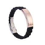 Pulseira esportiva de aço inoxidável para homens, com escultura a laser, silicone, joias modernas e simples, populares na Europa e América. — foto 3