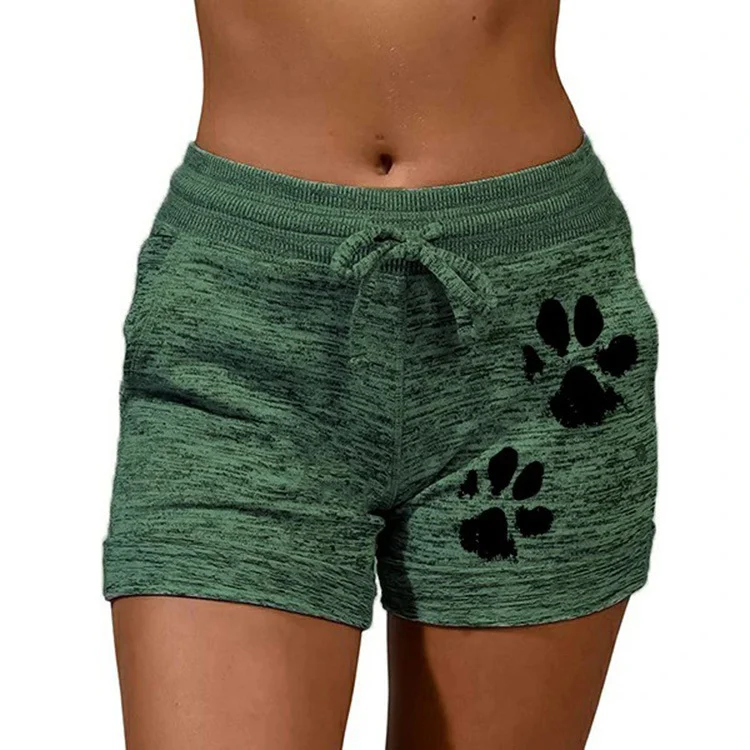 Dames bedrukte yoga shorts met elastische tailleband, sport en vrijetijdskleding. Comfortabele en praktische korte broek voor yoga, fitness en vrije tijd. — foto 6