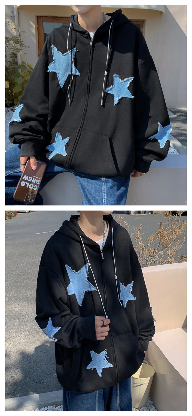Title 9, Vintage High Street Patch Five-star Coat Male, ...