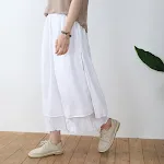 Pantalona saia midi feminina cintura alta com costura de renda, elegância e conforto para o seu dia a dia. — foto 18