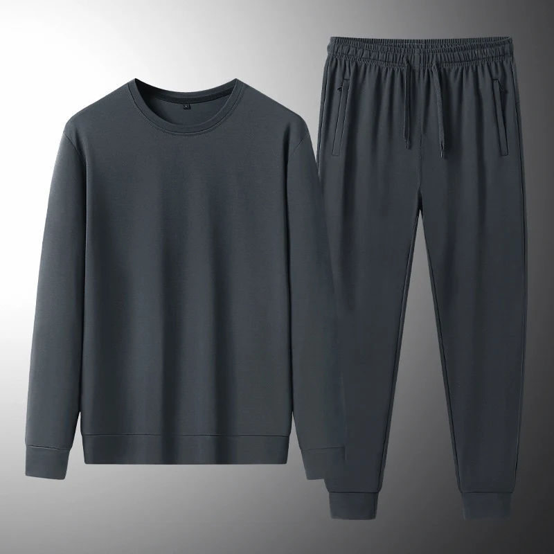 Conjunto masculino esportivo e de lazer primavera-outono em Tencel, duas peças, moletom e calças. Conforto e estilo para seus momentos de relax. — foto 3