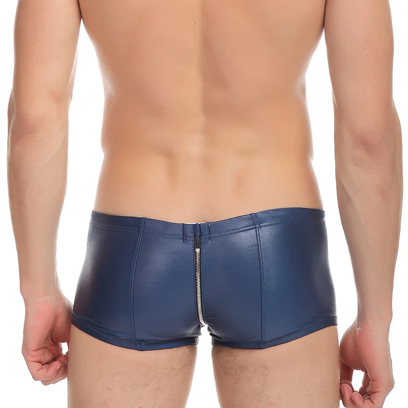 Title 3, Mens Stage Boxer Panties Sexy Imitation Leathe...