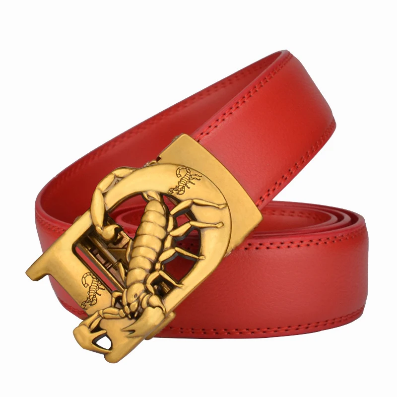 Title 2, Mens Automatic Leather Belt Bronze Vintage Buc...