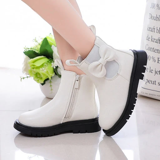 Title 6, Botas coreanas de cano médio em couro estilo br...