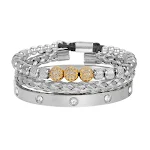 Pulseira Tecida Esqueleto Zircônia Retrô Europeia e Americana Jóia gótica unissex Pulseira ajustável e charmosa Acessório perfeito para looks estilosos — foto 8