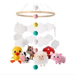 Wiegmobiel met vilten ornamenten voor baby's. Kalmeert en stimuleert zachtjes met levendige kleuren en charmante ontwerpen. Perfect cadeau. — foto 6