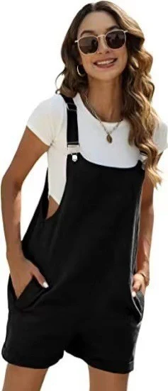 Monos cortos de algodón y lino para mujer, casuales, con tirantes, para las cuatro estaciones, cómodos y versátiles. — foto 4