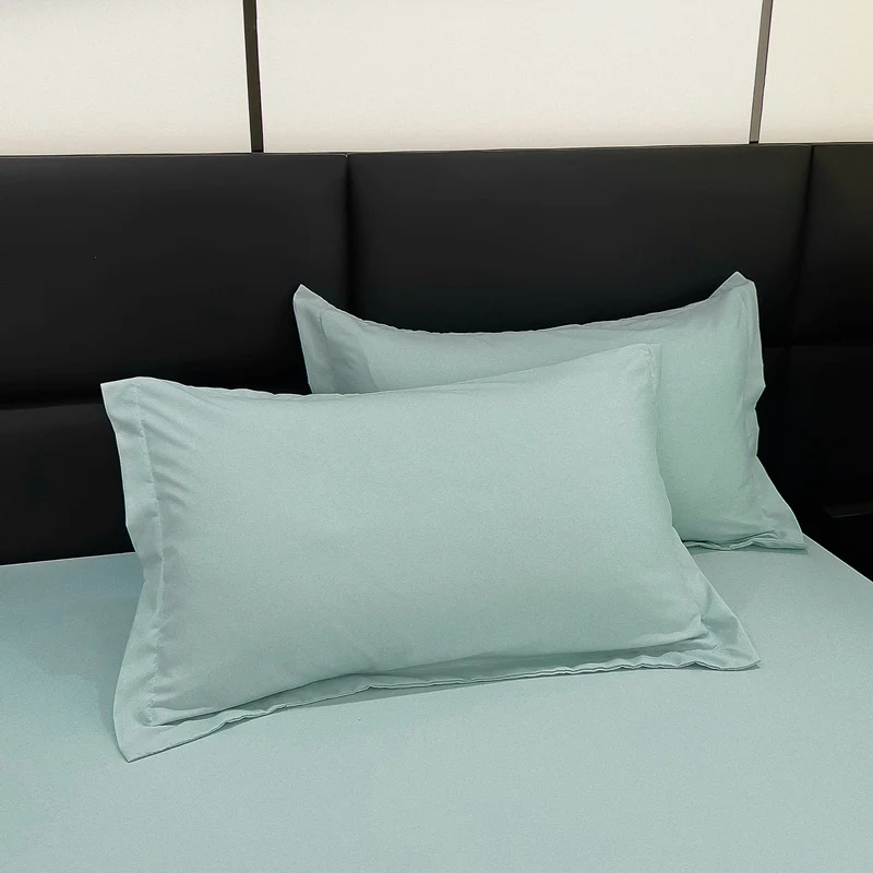 Pares de fronhas modernas e minimalistas em algodão lavado de cor sólida, para um quarto elegante e confortável. — foto 24