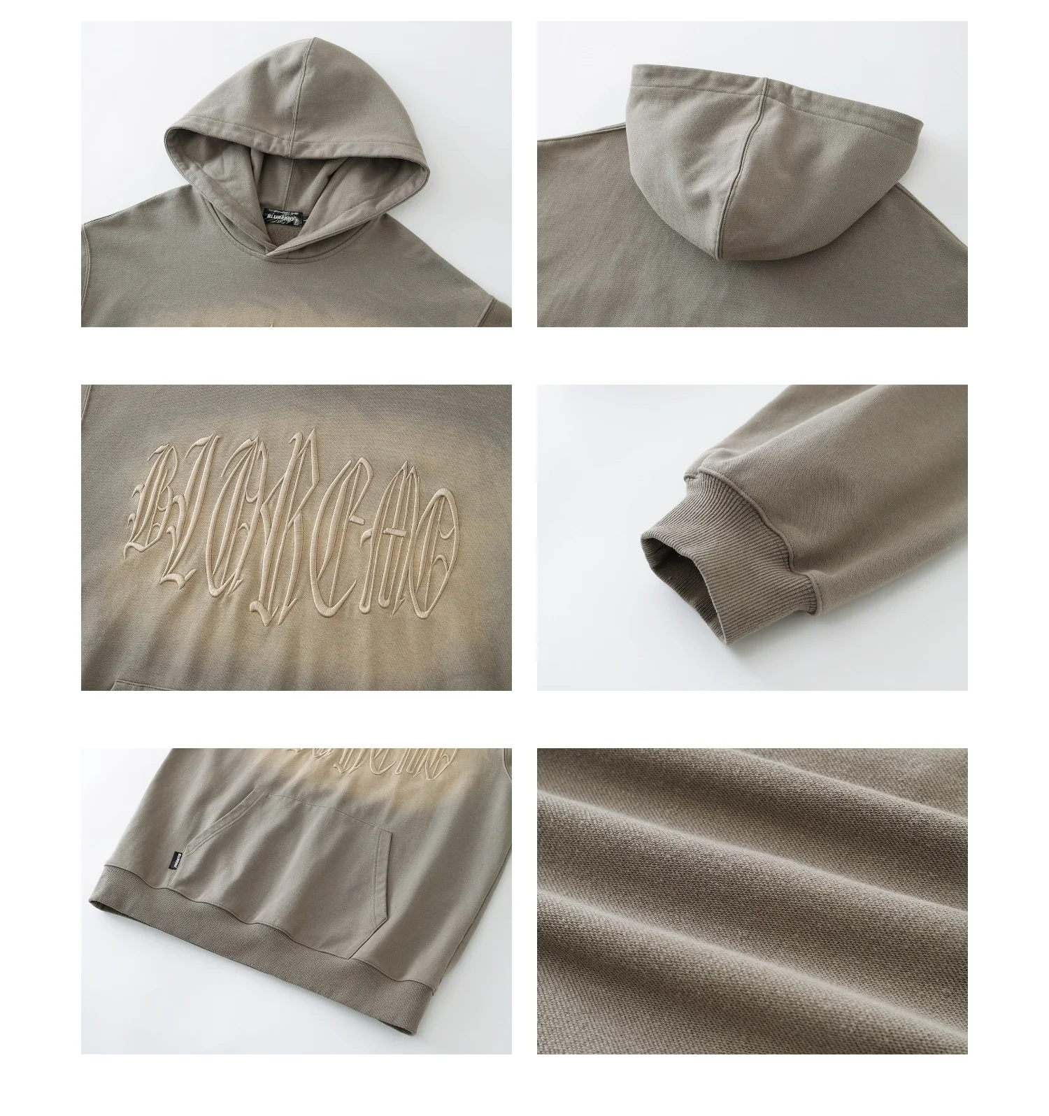 Suéter pullover com letras desbotadas e bordado tridimensional. Conforto e estilo em um design único. Perfeito para um visual casual e moderno. — foto 6