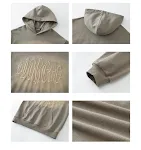 Suéter pullover com letras desbotadas e bordado tridimensional. Conforto e estilo em um design único. Perfeito para um visual casual e moderno. — foto 6
