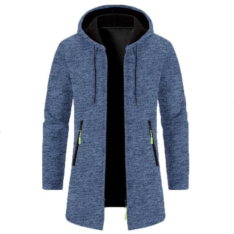 Title 5, Mens Hooded Mid-length Thin Velvet Loose Plus ...