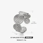 Anel feminino de aço titânio redondo, abertura ajustável em espiral de aço inoxidável. Conforto e elegância. — foto 3