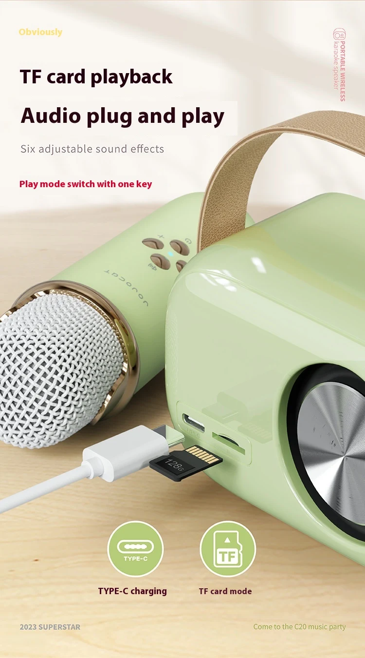 Title 9, Portable Bluetooth Audio with Wireless Micropho...
