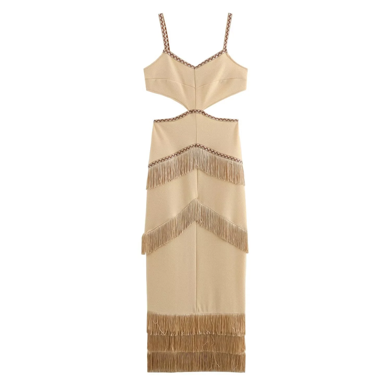 Summer Women's Fashion Cascading Tassel Suspender Dress — photo 14