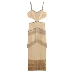 Summer Women's Fashion Cascading Tassel Suspender Dress — photo 14
