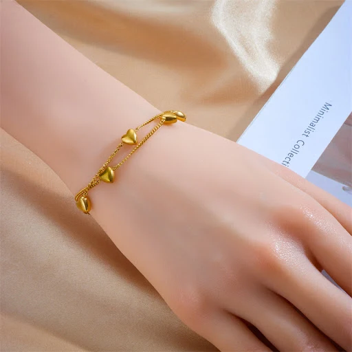 Title 4, Bracciale minimalista in acciaio titanio a dopp...