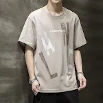 Camiseta de mangas curtas Tops masculinos masculinos frouxos — foto 3