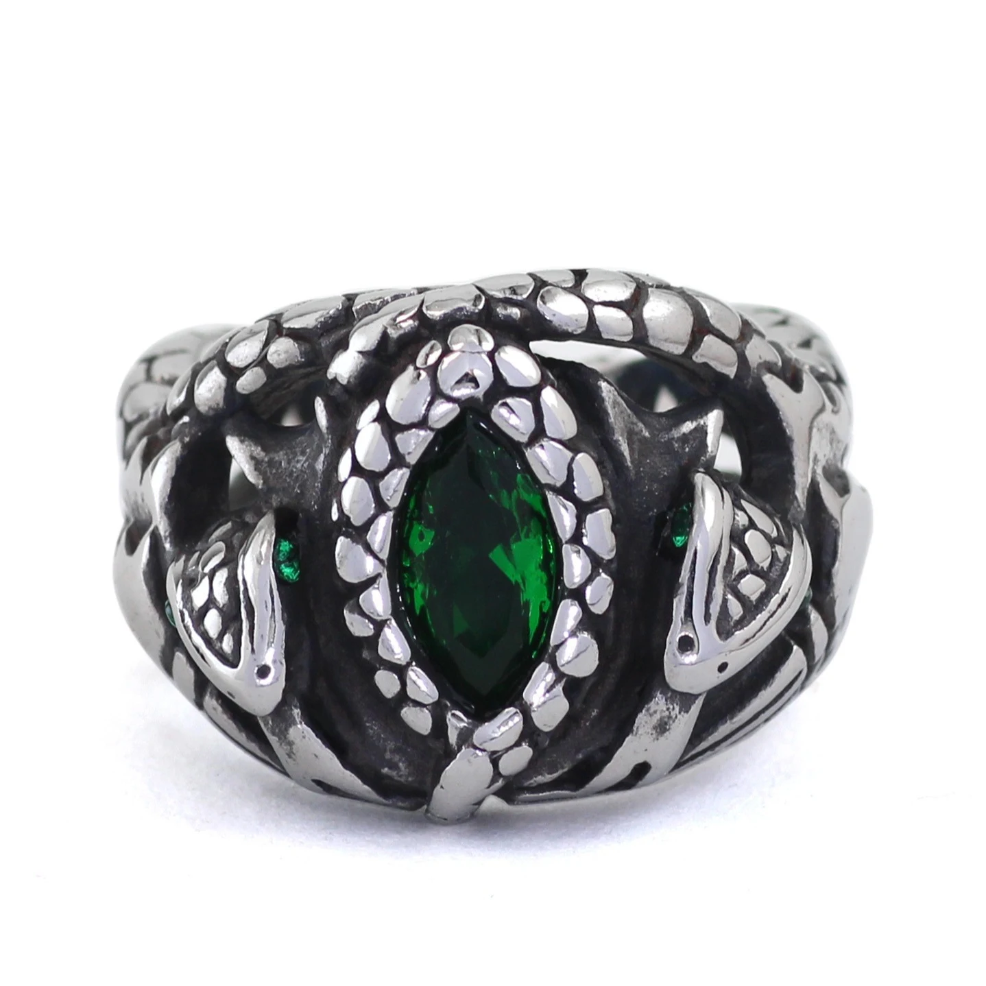 Novo Anel Punk de Jade em Aço Inoxidável – Estilo Rebelde Duradouro. Design único, à prova d'água e hipoalergênico. Perfeito para um visual audacioso. — foto 3