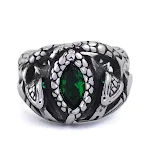 Novo Anel Punk de Jade em Aço Inoxidável – Estilo Rebelde Duradouro. Design único, à prova d'água e hipoalergênico. Perfeito para um visual audacioso. — foto 3