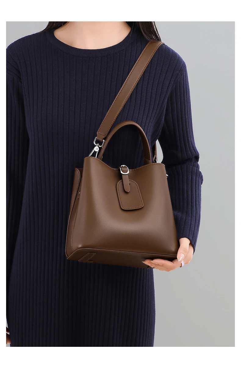 Title 4, Womens Bucket Crossbody Bag, High-grade Genuin...