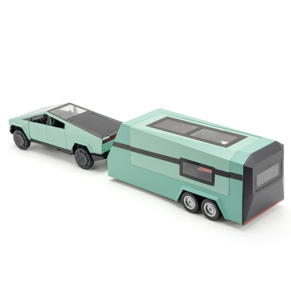 Simulation 1 to 32 Tesila Pickup Trailer Alloy Car Model Toy, Great for Kids and Collectors, Durable Design for Hours of — photo 1