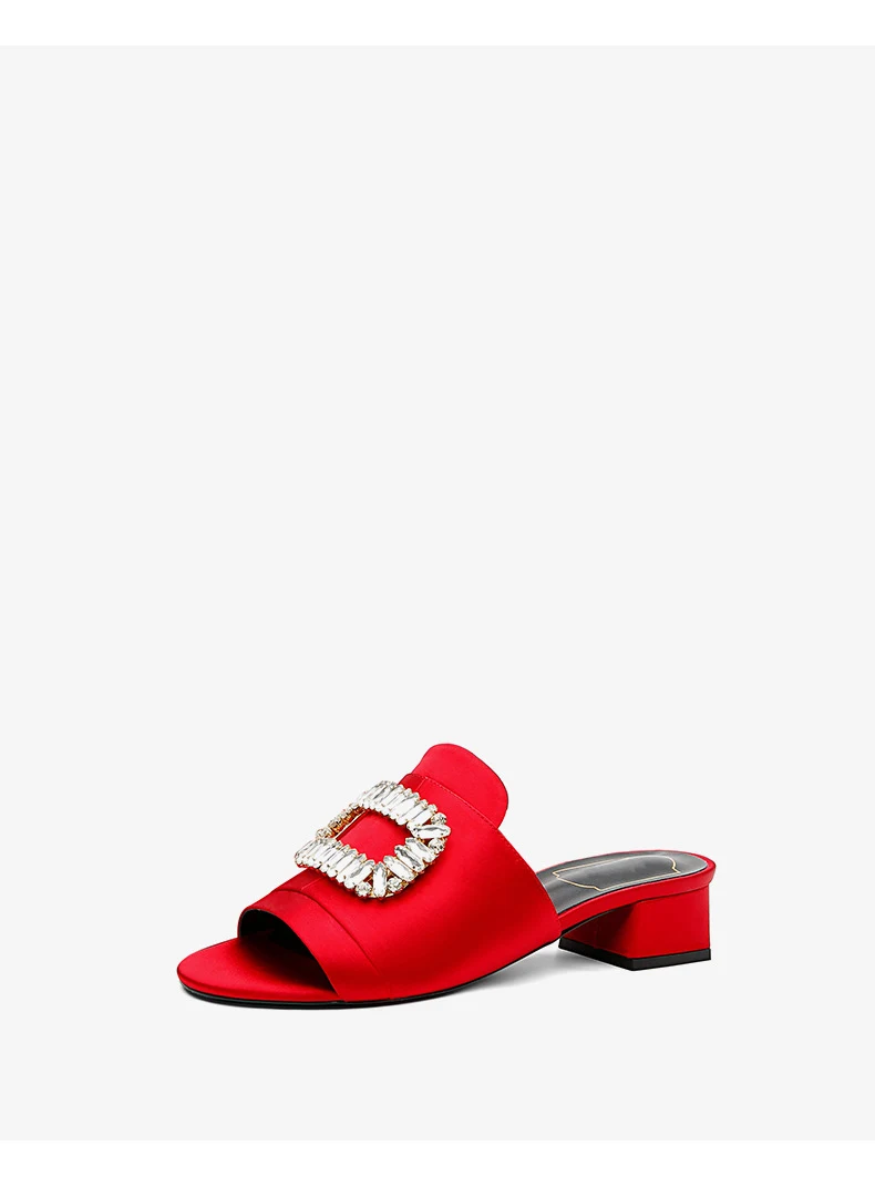 Title 2, Womens Sexy Open-toe Rhinestone Square Buckle ...