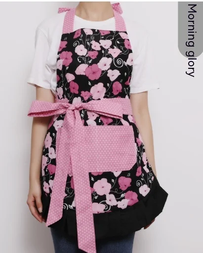 Printed antifouling apron for women, perfect for kitchen and supermarket use. Protective overalls, stain resistant, idea — photo 5