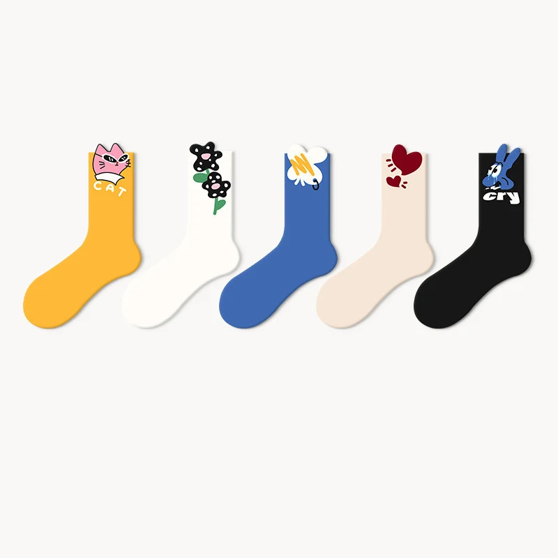 Title 4, Japanese Lovely Flower Breathable Tube Socks