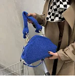 Bolso bandolera para mujer de lana de cordero, dos compartimentos, un solo hombro, ideal para uso diario, elegante y práctico. — foto 6