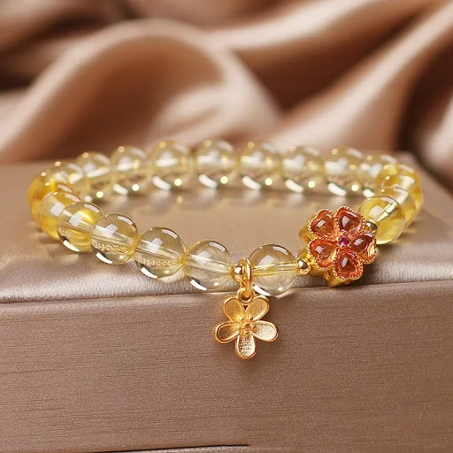 Title 1, Pulseira feminina com pingente de flores fresca...