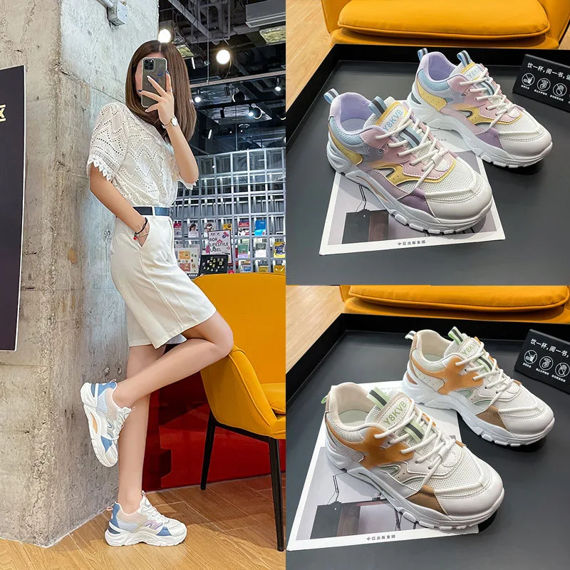Sapatos esportivos casuais plataforma femininos Daddy Shoes. Conforto e estilo em um só calçado, eleve seu visual e aproveite o dia a dia com confiança. — foto 1