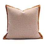 Modern Wine Houndstooth Orange Cushion Cover with Tassel Lace, perfect to add a stylish and decorative touch to your liv — photo 5