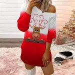 Moletom elegante com estampa de Natal e gola redonda — foto 5