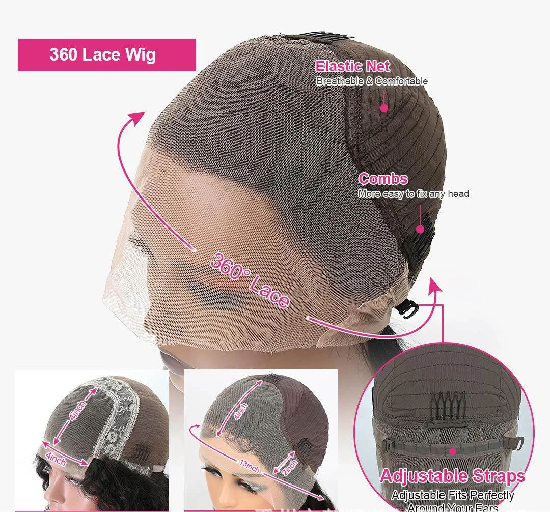 Lockere Deep Lace-up Front Perücke mit flachem Panel, Spitze und Haube — foto 2