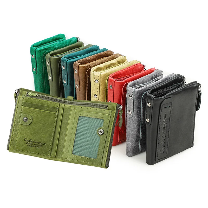 Genuine Leather Men's Short Chic Coin Purse Compact and Stylish Wallet for Coins and Small Bills Premium Leather Design — photo 15