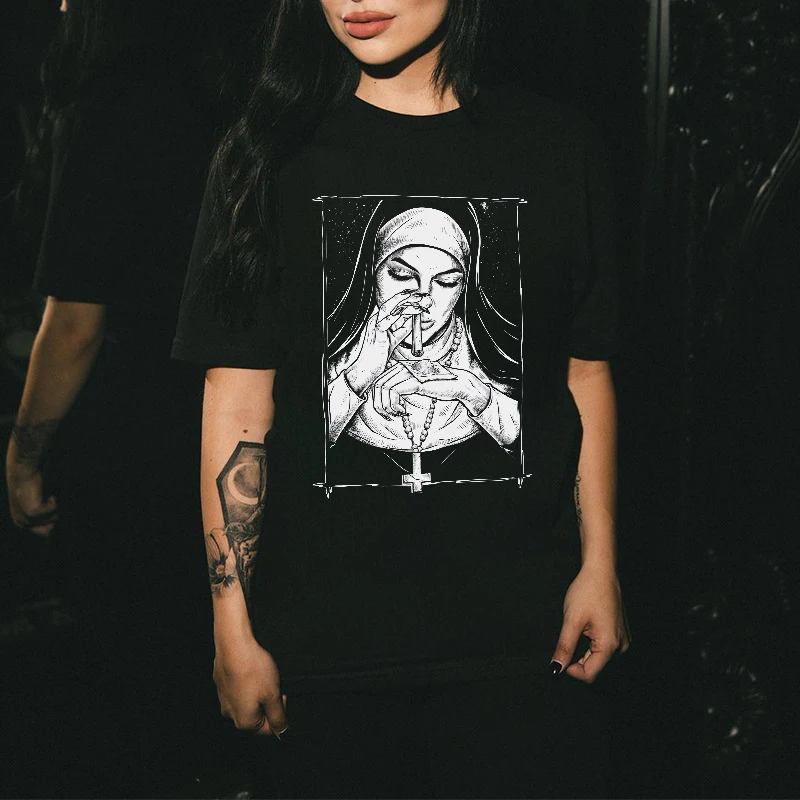 Dames T-shirt met korte mouwen van katoen met simpele print, comfortabel en luchtig, ideaal voor dagelijks gebruik. — foto 6
