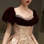 Summer Red French Engagement Off-shoulder Fashion Runway Banquet Evening Dress — photo 1