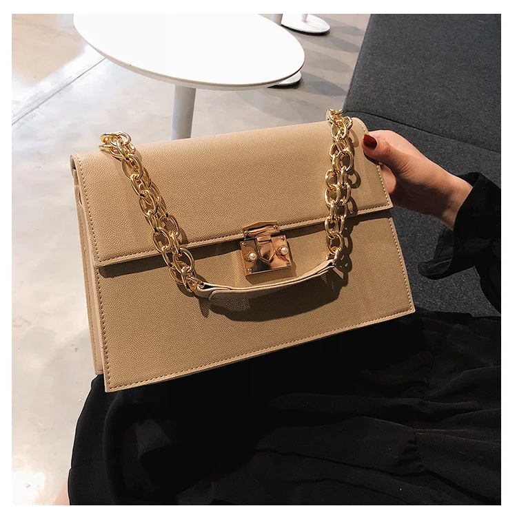 Title 15, Bolsa de ombro fashion selvagem com corrente, p...