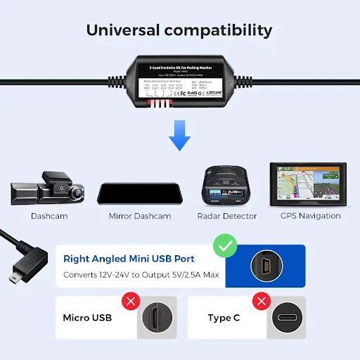 Title 3, Driving Recorder Step-down Wire Installation Ki...