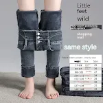 Women's Fashion Temperament High Waist Fleece Padded Jeans, designed for style, warmth and comfort, perfect for a fashio — photo 2