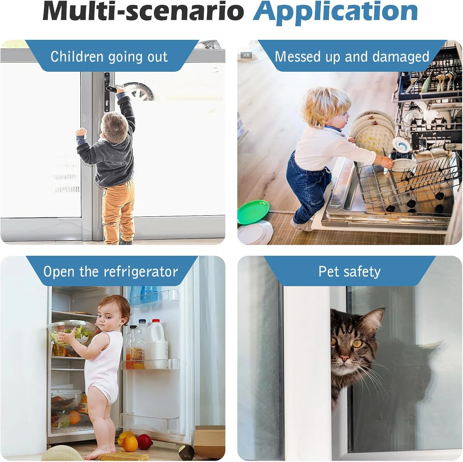 Adjustable Cat Door Latch and Door Stopper, Soft Foam Door Pinch Guard, Keeps Dogs and Children Out of the Litter Box Ar — photo 5