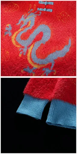 Title 6, Dragon Year Chinese Style Buckle Pullover Sweat...