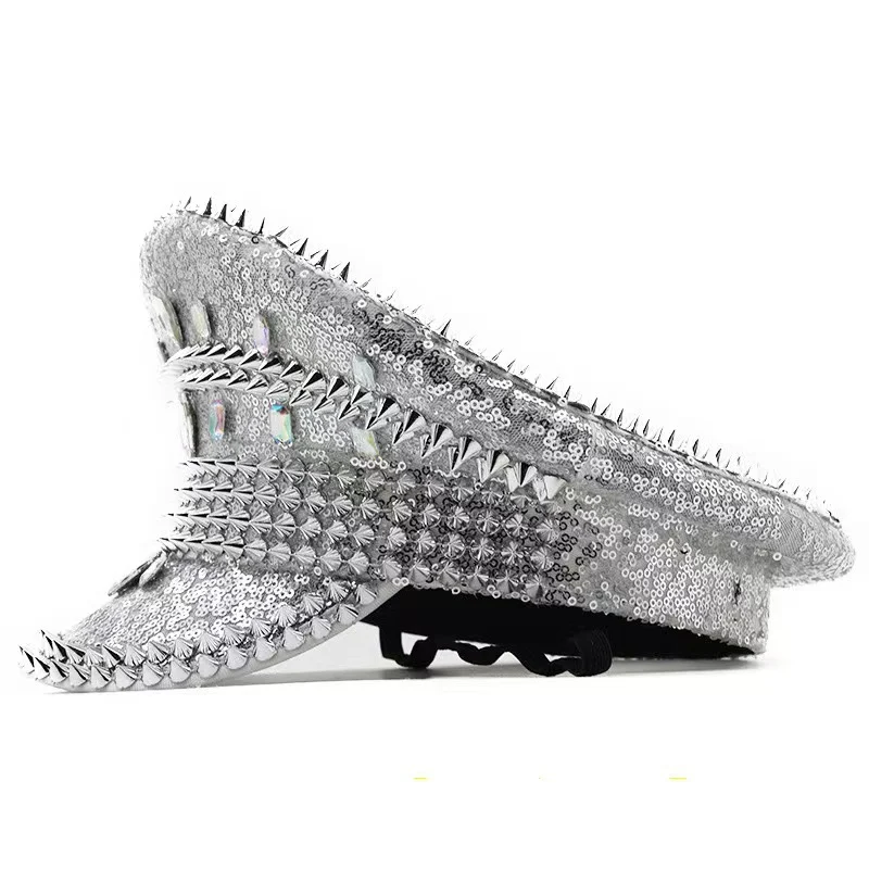 Title 7, Chapéu punk feminino com strass e tachas, moda ...