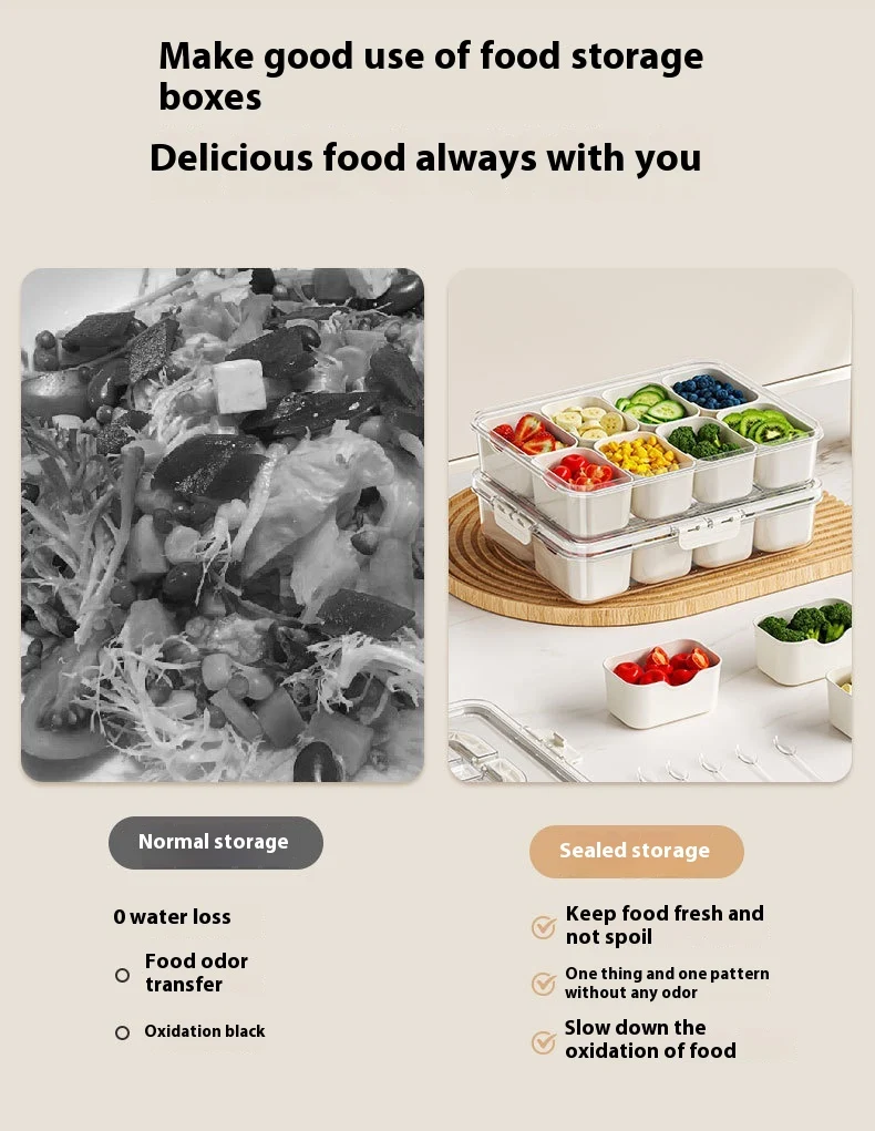 Title 2, 8 Grids Divided Serving Tray Fruits Snack Box O...