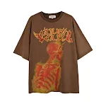 Camiseta Street Skull de manga curta para homens e mulheres, casal solto. Design moderno e urbano para um visual descolado e confortável. — foto 8