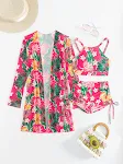 Dames badpak met print Driedelig tweedelig pak Comfortabel en stijlvol ontwerp Ideaal voor zomer, strand, vakantie en zwemmen — foto 25