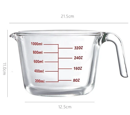 Title 8, Anchor Hocking 1 Litre Glass Measuring Jug. Mea...