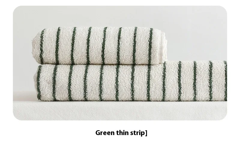 Pure cotton simple striped towel, two-color bathroom absorbent, offers superior absorbency and softness for everyday use — photo 15